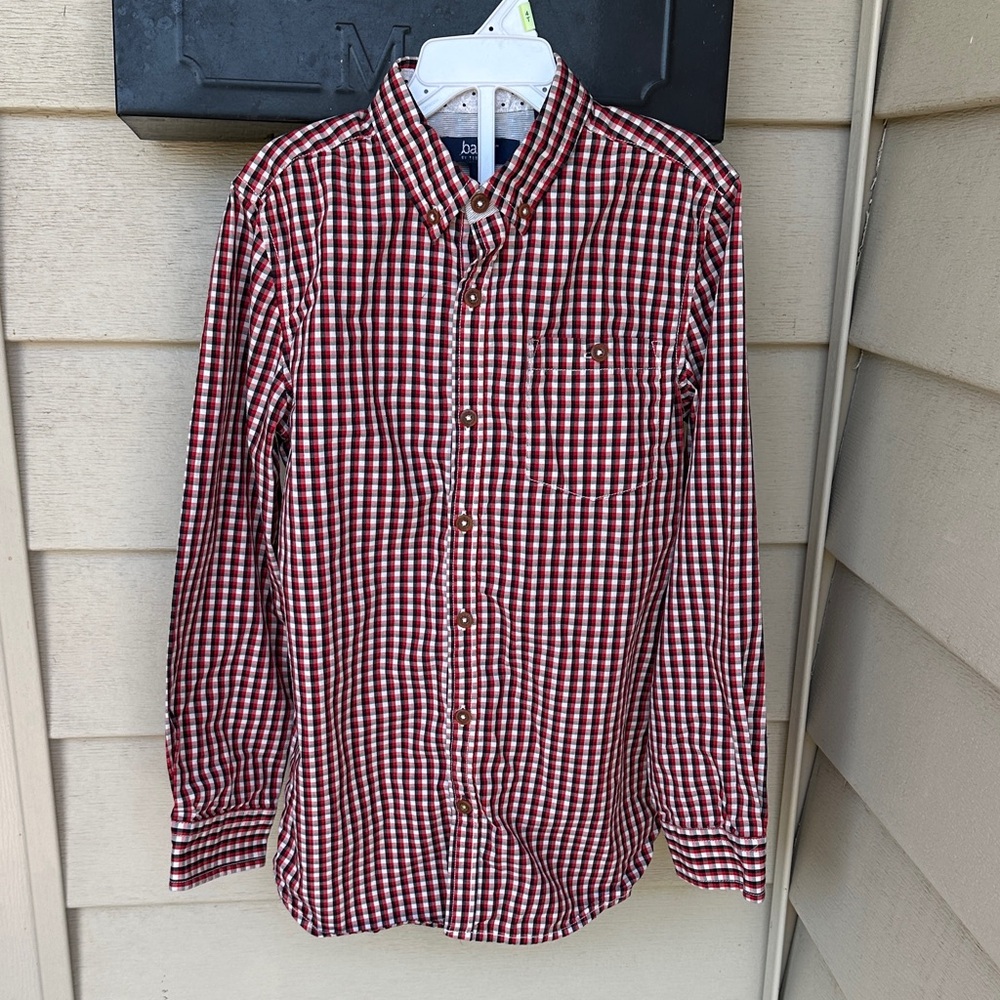 Baker by Ted Baker Red, White and Blue Checkered Boys Shirt, Size 10